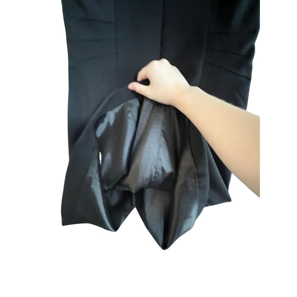 L'AGENCE Black Cotton Blend Sleeveless Square Neck Sheath Dress Career Office - Picture 7 of 8